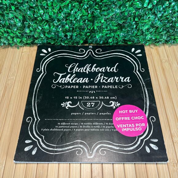 New American Crafters Chalkboard Paper 36 Papers 12 x 12 in Scrapbook Wedding - Picture 1 of 11